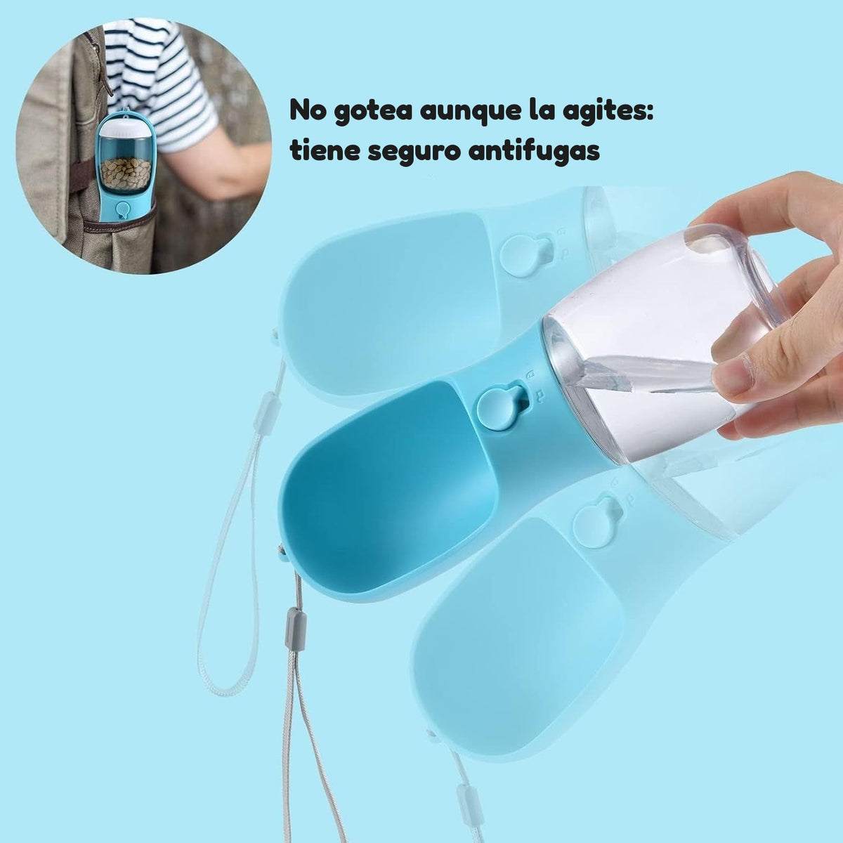 No gotea aunque la agites: tiene seguro antifugas