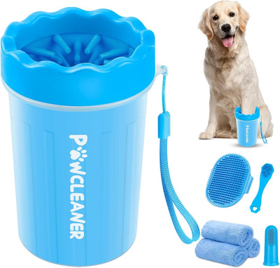 Limpiador de patas GUAU LAB 7 en 1: vaso limpiapatas, cepillo de baño, 2 cepillos de dientes y 3 toallas