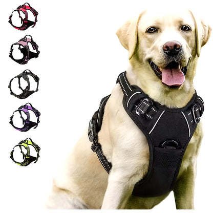 Arnés sin tirones para perro, reflejante y con asa