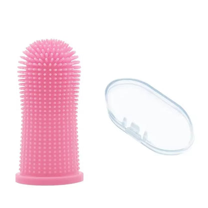 Cepillo de dientes de dedo para perro y gato, con estuche
