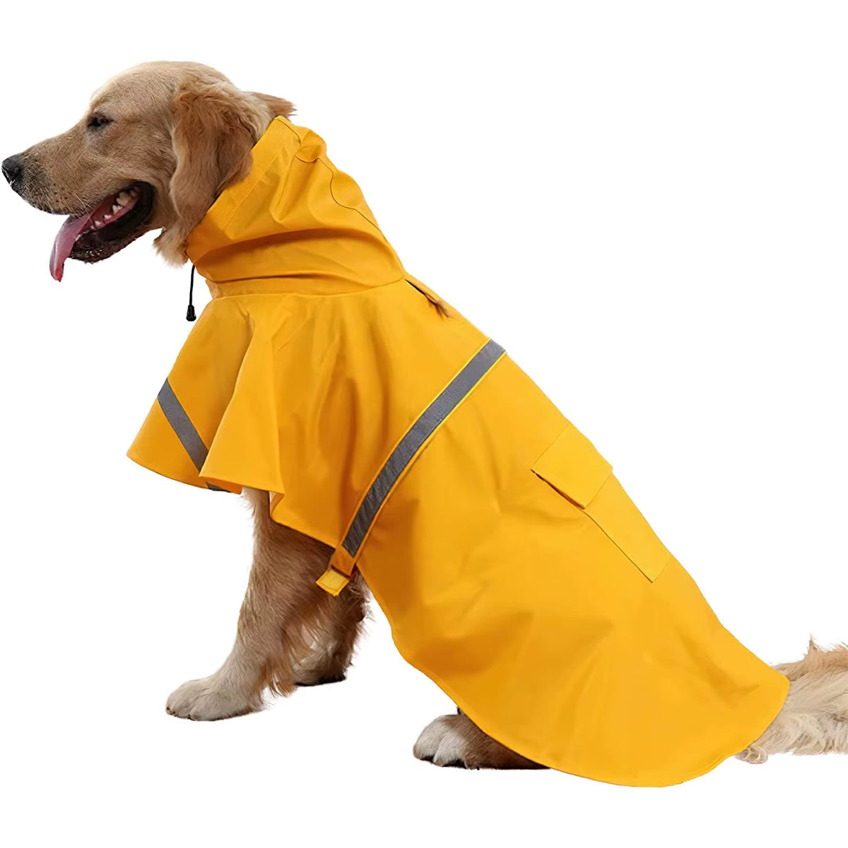Impermeable para perro con capucha y franja reflejante
