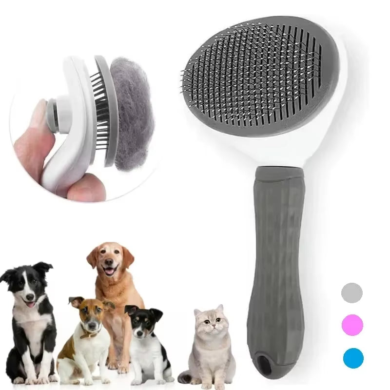 Cepillo quitapelo autolimpiable para perro y gato
