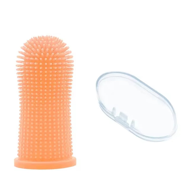 Cepillo de dientes de dedo para perro y gato, con estuche