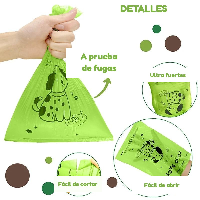 Bolsas para desechos de perro con dispensador