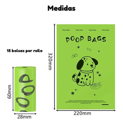 Bolsas para desechos de perro con dispensador