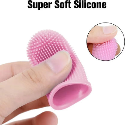 Cepillo de dientes de dedo para perro y gato, con estuche