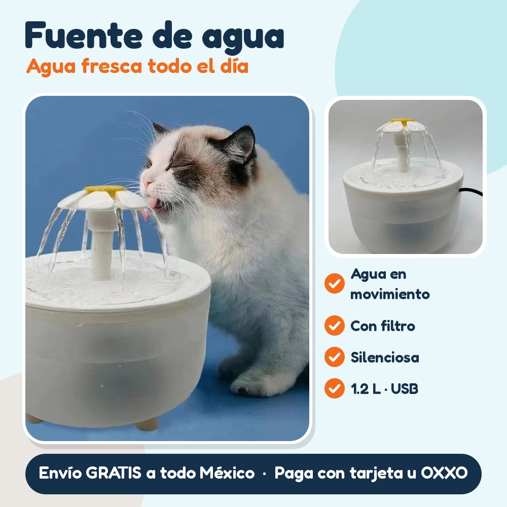 Fuente de agua para gato y perro chico (1.2 L)