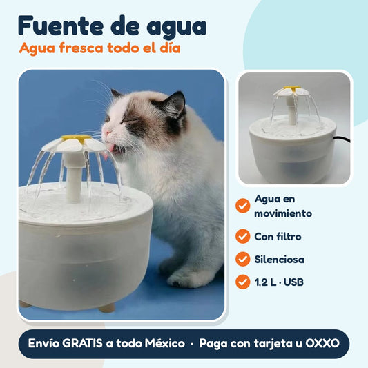 Fuente de agua para gato y perro chico (1.2 L)