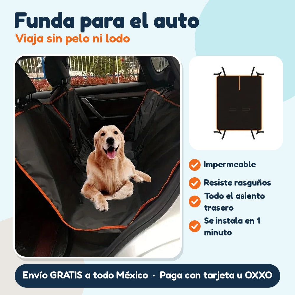 Funda impermeable para el asiento trasero del auto