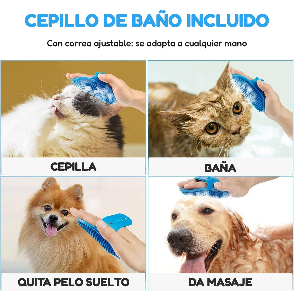 Cepillo de baño incluido con correa ajustable